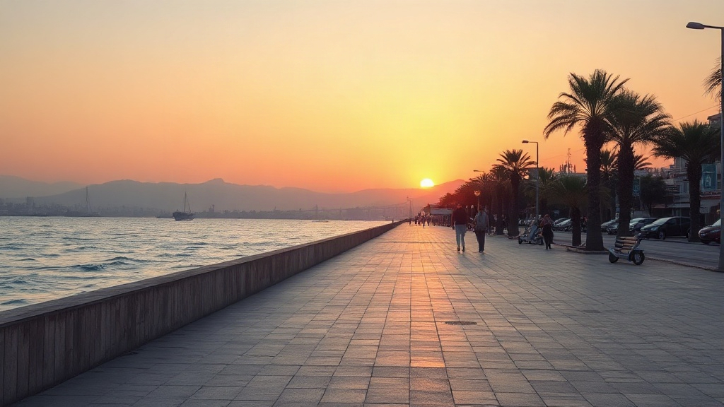 İzmir Körfezi ve Kordon akşam manzarası